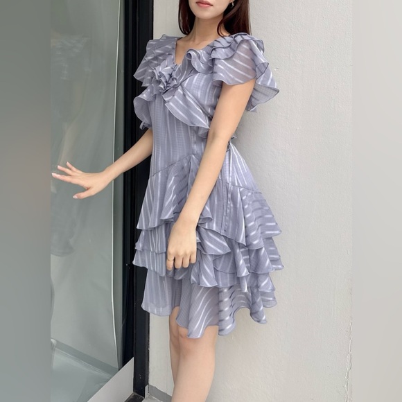 Dazzlin Elegant Ruffled Dress - Picture 1 of 7